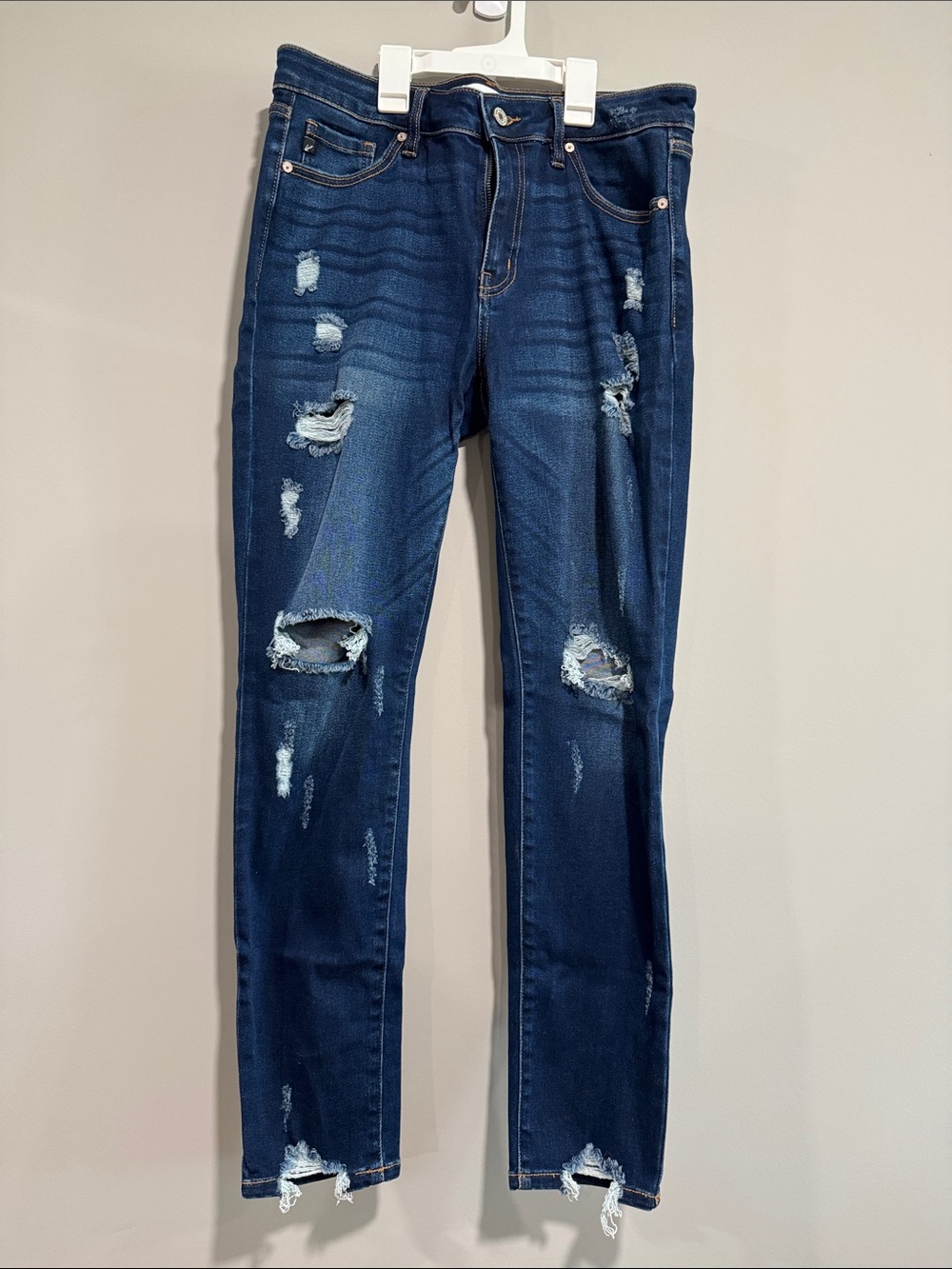 KanCan Dark Indigo Distressed Skinny Jeans
